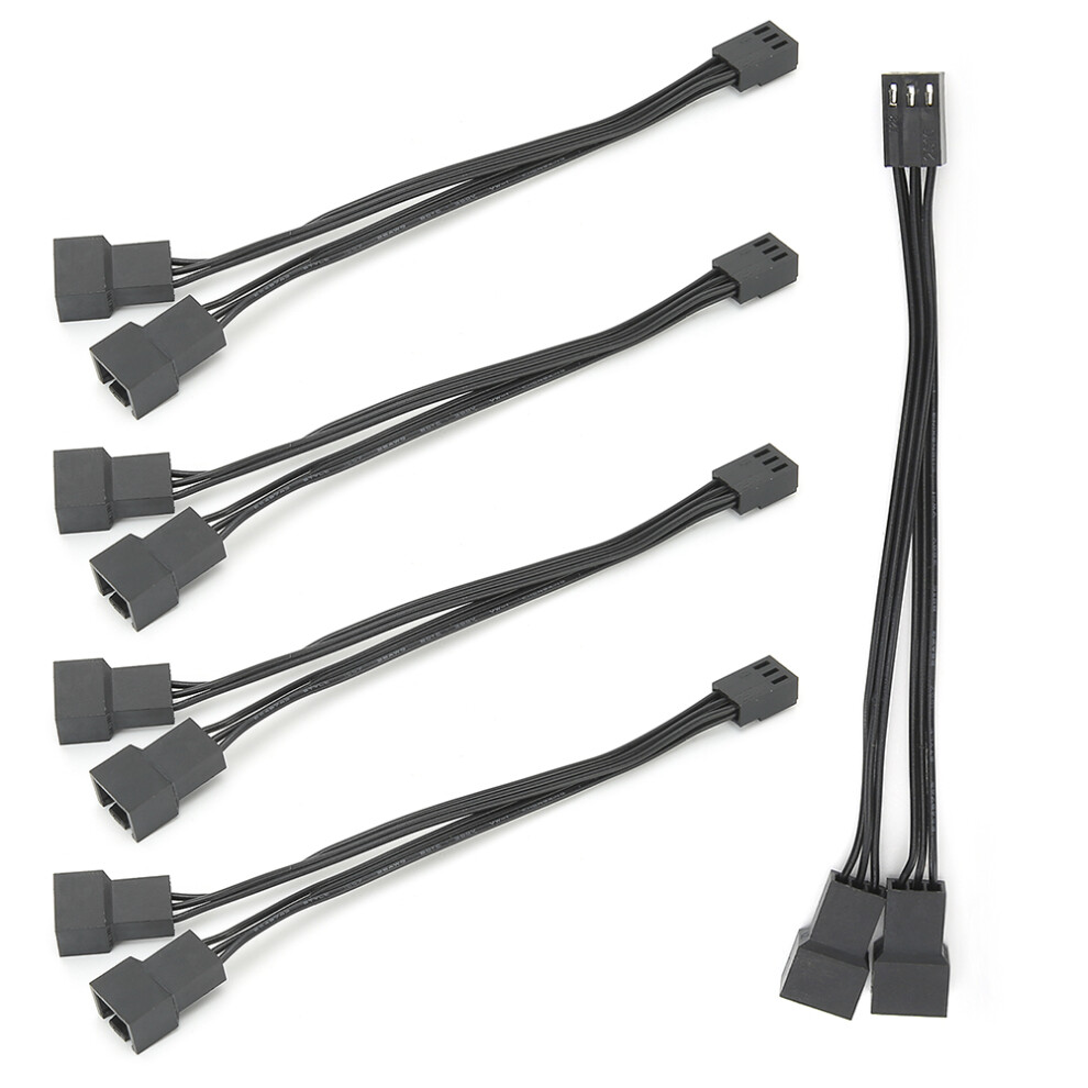 5 Stã¼Cke Fan Splitter Kabel 1 Zu 2 Konverter 3Pin 8141948204586