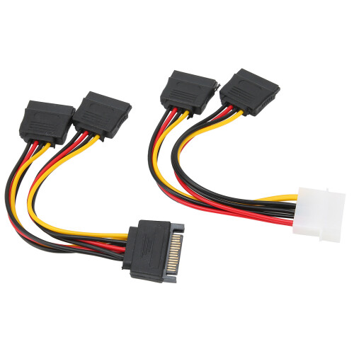 2Pcs Festplatte Netzkabel 4Pin IDE 15Pin SATA 2