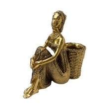 Statue de femme africaine, figurine tribale,-Bronze or Type B
