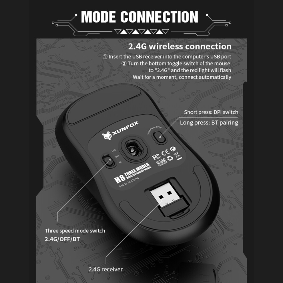 Xunfox Kabellose Mã¤Use Paw3311 Leichte 8141948227837