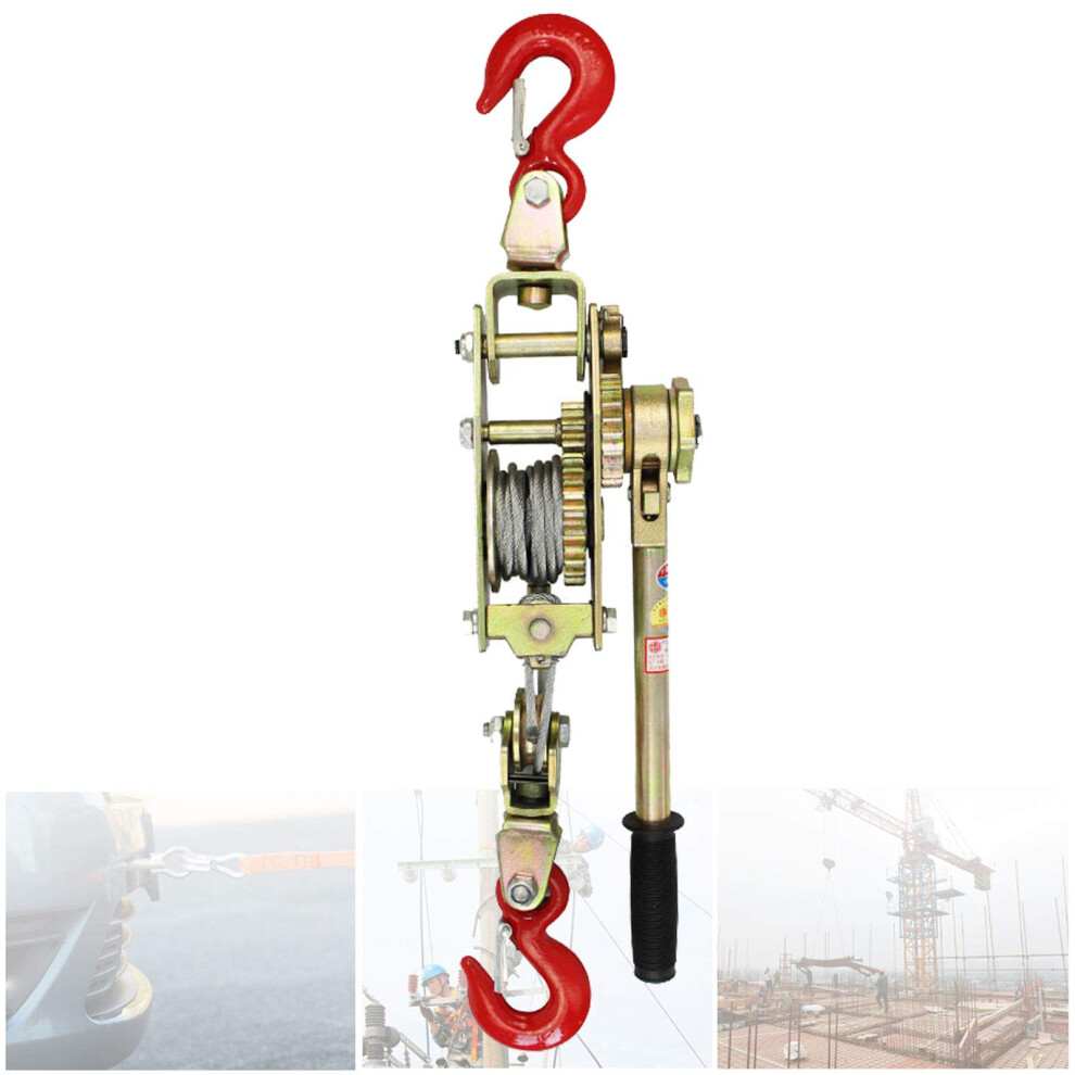Ratchet Puller With Hand Winch, 5Mm Wire Rope, Manual Double Hook Winch 4T 9412369551467
