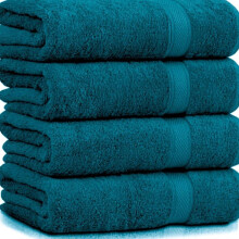 (Blue lagoon Zinc, 4 Piece) Supreme Comfort Bath Sheets - Large (70x145cm), 500 GSM,Tear-Resistant, Unisex, Soft, Highly Absorbent, Coffee Latte,