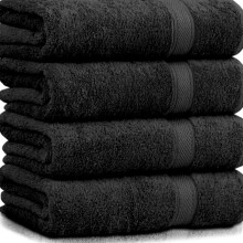 (Black, 2 Piece) Supreme Comfort Bath Sheets - Large (70x145cm), 500 GSM,Tear-Resistant, Unisex, Soft, Highly Absorbent, Coffee Latte,