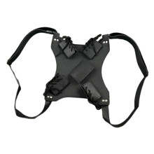 Double Shoulder Strap Knife Back Sheath, Double Knife with Shoulder Straps Knife Case Kids Toy Knife Prop Black
