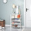 Living And Home Entryway 4 Tier Shoe Rack with Coat Hanger, White 2