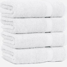 (White, 8 Piece) Supreme Comfort Bath Sheets - Large (70x145cm), 500 GSM,Tear-Resistant, Unisex, Soft, Highly Absorbent, Coffee Latte,