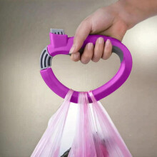 (Purple, one-size) Grocery Bag Carrier Handle, 1 Count Durable Heavy Duty Plastic Bag Grip, Reusable Handles, Ergonomic Reusable