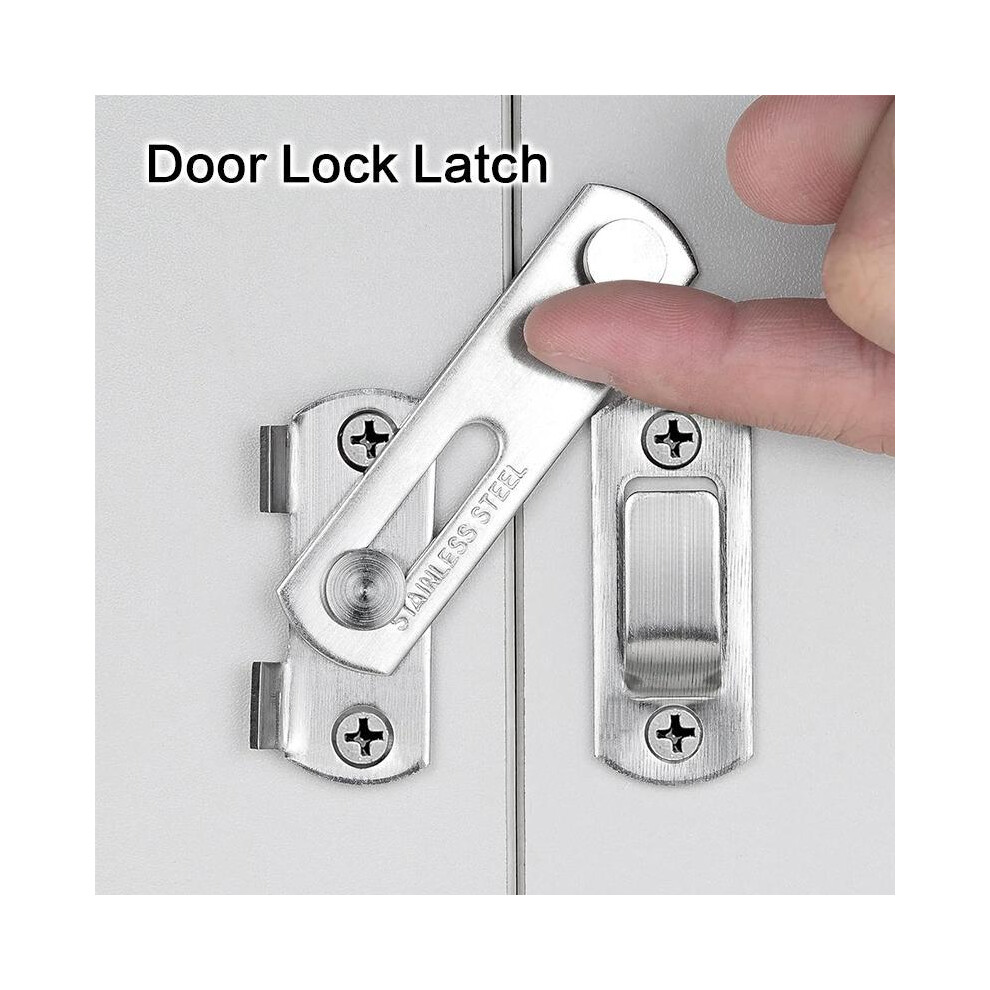 (Black-2Pcs, Clear) Stainless Steel Barn Door Lock Latches, Flip Door Locking Hinges Latch, Sliding Wine Cabinet Closet Door Latches, 5042208087662