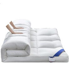 (White, Double (137 x 190cm)) 10CM Thick Mattress Topper 4" Inch Deep Grey Quilted Super Fluffy & Breathable Soft & Fluffy Heavy Fill Box Stitched B