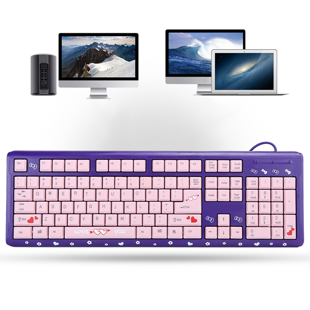 Usb-Tastatur Mit Kabel, Ultradã¼Nn, Niedlicher Pink 8141948250194