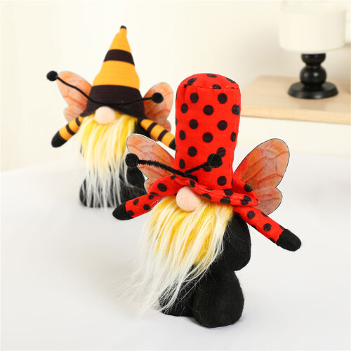 Bourdons Gnomes, peluches faites à la main, décors-Jaune 2