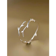 (Silver, one-size) Simple Plain Color Copper Ring, Branch Design Cuff Ring, Elegant Casual Ring, Fashion Accessories for Women for Party