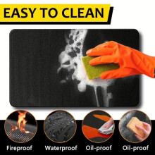 (Black, 60in*39in) Outdoor Barbecue Mat, 1 Count Double Sided Fireproof Barbecue Mat, Oil-proof & Waterproof BBQ Protective Pad,