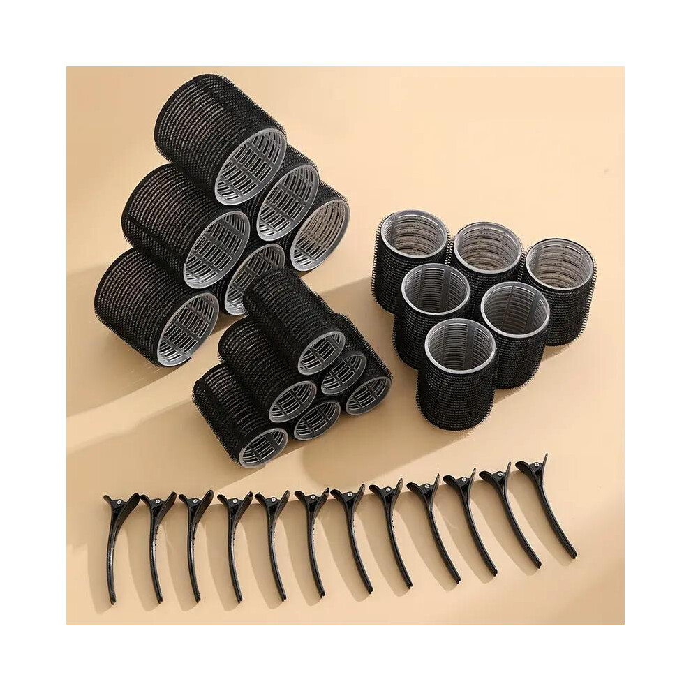 Black (, 30Pcs *2 Sets) Heatlessâ Lightweightâ Hair Curler Tools Set, 30Pcs/60Pcs Self Grip Hair Roller, Self Holding Rollers, Hair Rollers For