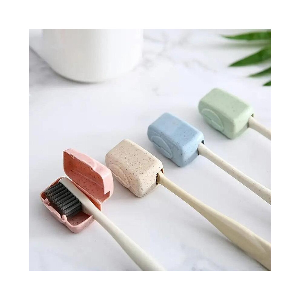 (Random Color, Small) Random Color Plastic Toothbrush Head Protectors, 4pcs Dust-proof Storage Cases, Portable Tooth Heads, Travel