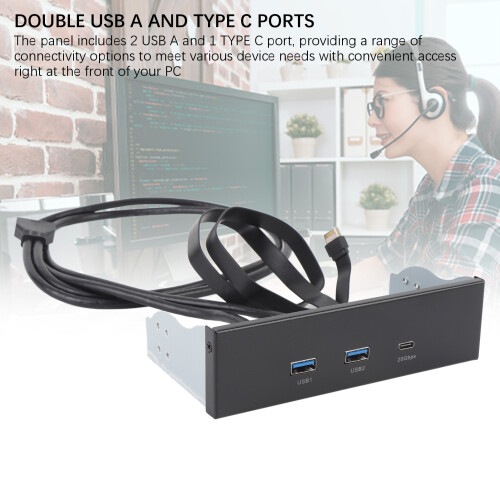 USB-Frontpanel-Hub GEN2x2 USB A TYP C 3 Ports 5,25