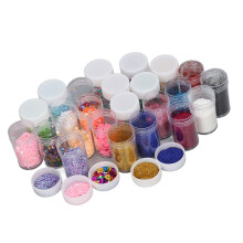 24 Stück feine Glitzer-Pailletten, bunte,