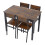Living And Home 5-Piece Dining Table and Chairs Set, Dark Brown 1