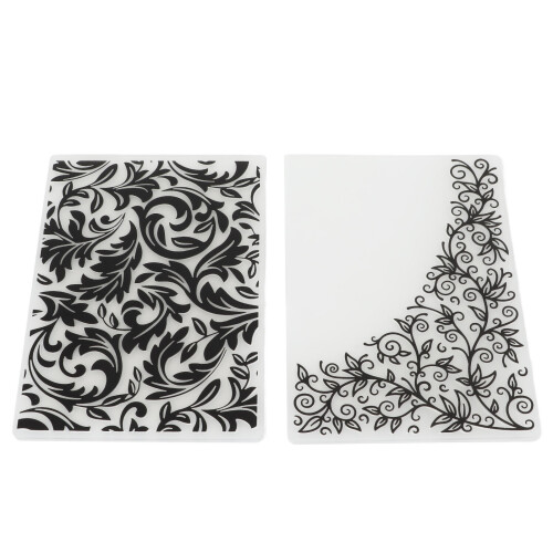 2 Stück Prägeordner aus Kunststoff, Blumenblätter, 2