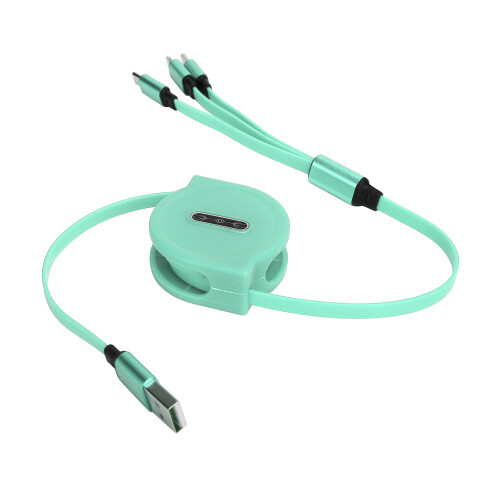 3-in-1-Multi-Ladekabel mit Einzug, 3 A, mit Typ 2