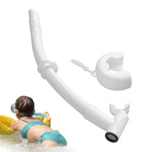 's Snorkel Tube, Flexible Training Equipment, Diving Snorkelling for Beginners White Ref: 1607