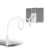 (White, one-size) Tablet Holder Mount, Multipurpose Gooseneck Tablet Stand, Universal Tablet Holder for Table Top, Holder for Bed Couch
