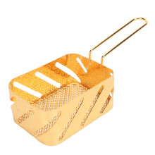 Pommes-Frites-Korb, goldfarben, hochfestes Metall,