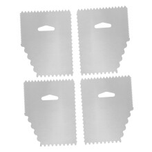 4Piece Set Cake Icing Smoother Tool Edge Smoother Cake Contour Combs Silver Edge Smoother Cake Contour Comb Aluminium Alloy Pastry Scraper