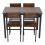 Living And Home 5-Piece Dining Table and Chairs Set, Dark Brown 2