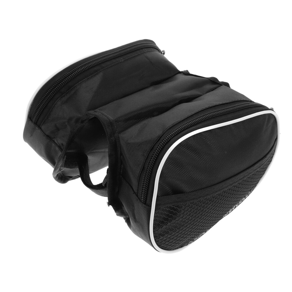 Frame Bag Saddle Bag Bicycle Handlebar Bag Motorcycle Luggage Oxford Fabric Black 9426802031386