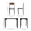 Living And Home 5-Piece Dining Table and Chairs Set, Dark Brown 6