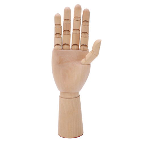 Hölzernes Handmodell, flexible Finger, beweglich, 1