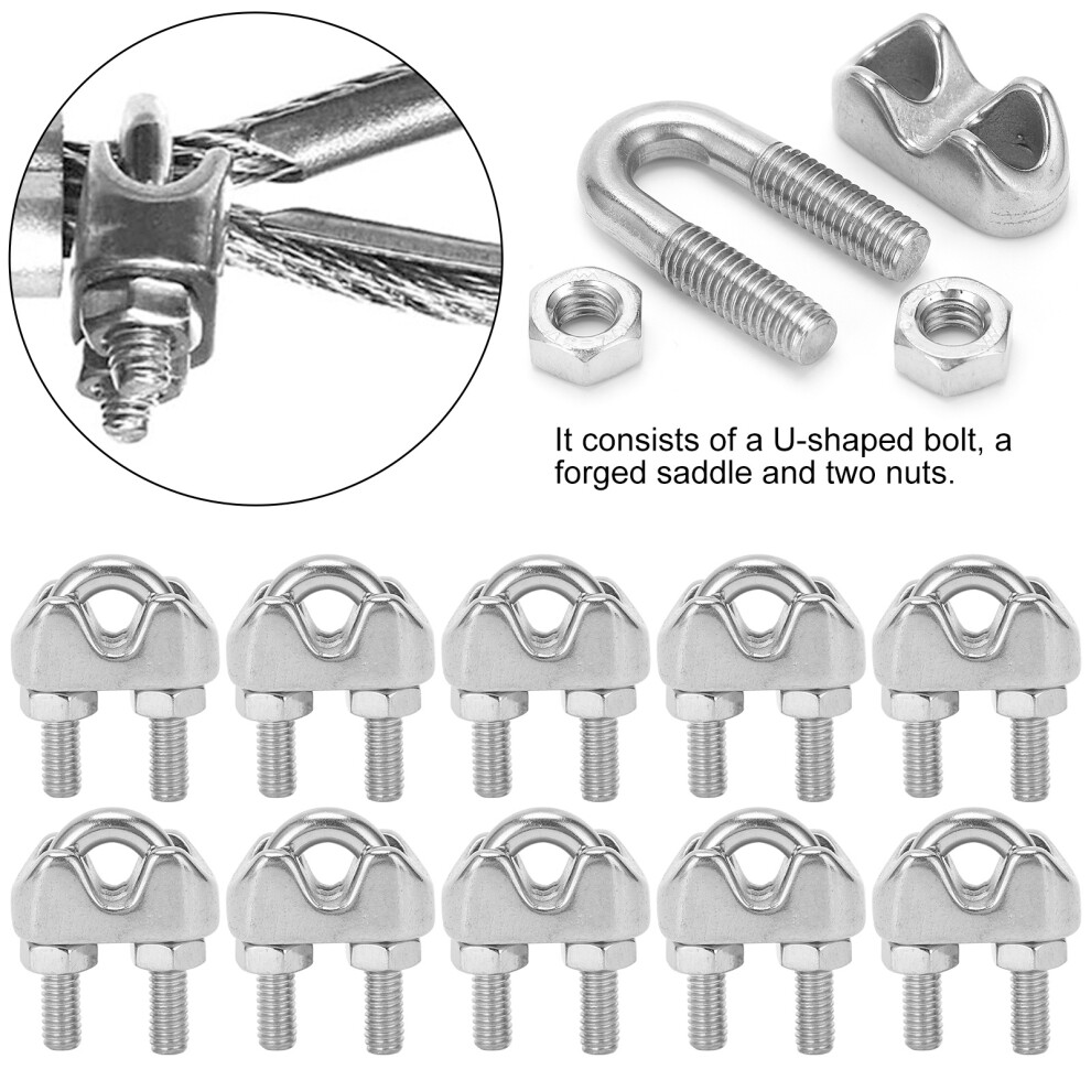 10 Stã¼Cke 3/16 Zoll M4 Edelstahl Draht Seil Kabel 8141948307973