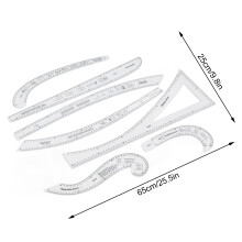 7-teiliges Nählineal-Schneider-Set, klare,