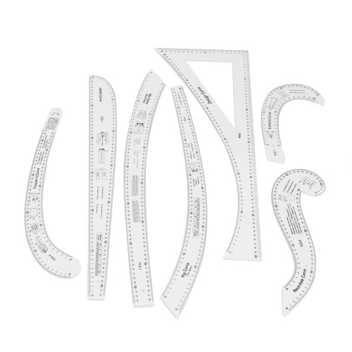 7-teiliges Nählineal-Schneider-Set, klare, 1