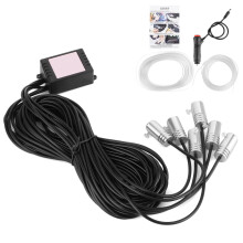 Auto LED-interieurstrips met RGB-kleuren, app-bediening, sfeerverlichting, geluidsgevoelige functie, dynamische muzieksynchronisatie,