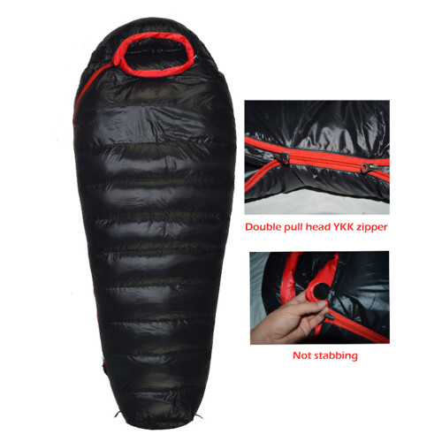Hydrophober Daunenschlafsack für den Außenbereich,