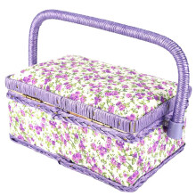 Sewing Box for Household 25 16 10 Fabric Craft Sewing Basket Handmade Yarn Needle Storage Box Organiser Flower Printed