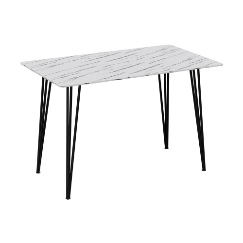 Living And Home Modern Dining Table with MDF Tabletop & Metal Legs 2