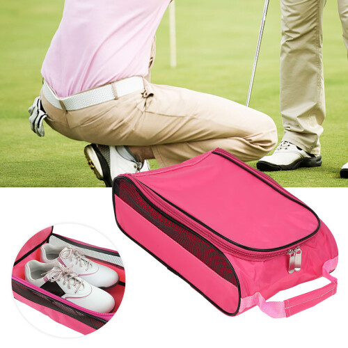 Nylon-Golfschuhtasche, Pink, tragbar,
