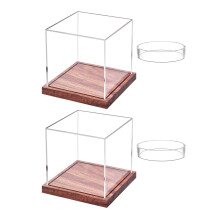 Elegant Baseball Display Box with Wooden Base Baseball Display Case for Signed Memorabilia 2 Packs Ref: 6000