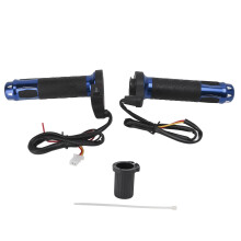 Juego de puños de acelerador de cable para scooter eléctrico con pantalla LCD de voltaje, identificación de voltaje universal, valor de voltaje