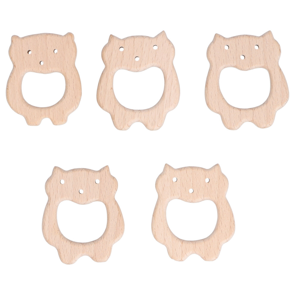 Gemstone Infused Beech Wood Teether Set, Natural Wooden Teething Toys for Soothing Baby's Gums, Promoting Motor Skills, and Stimulating Sensory Develo