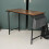Living And Home Home Office Desk with Side Storage Pocket and Hook, 100cm W 1