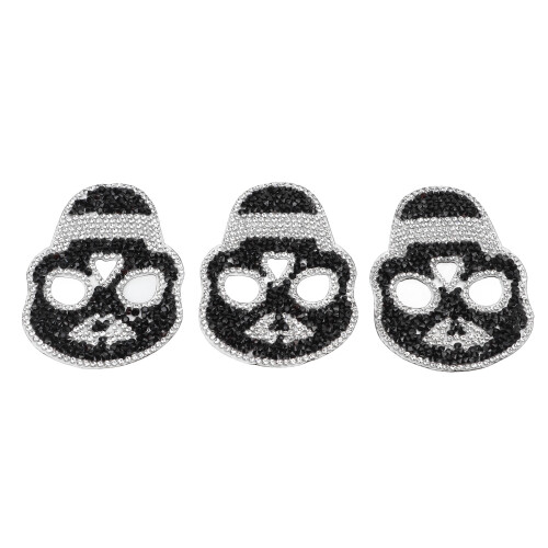Stück Bügelflicken mit schwarzem Totenkopf, 2