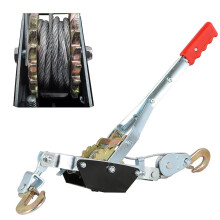 Hand cable puller, 2 hooks, steel cable, dual power ratchet, 1 ton/2 ton/4 ton (2ton)