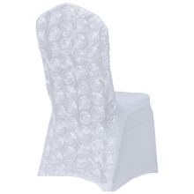 Rose Chair Cover Protectors Cover Decoration Polyester-White