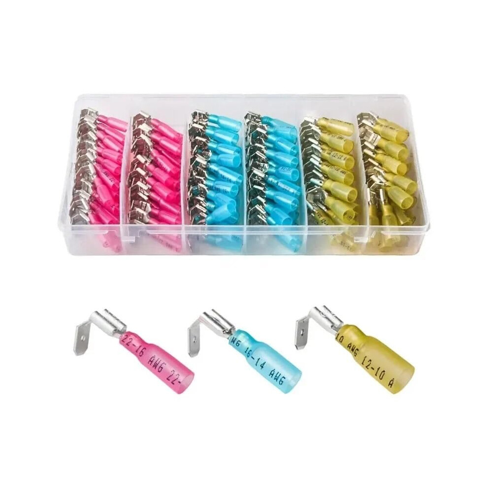 140Pcs Piggy Back Spade Quick Splice Crimp Heat Shrink Wire Insulated Terminals Connectors Boxed Kit Ref: 5717 9426802032369