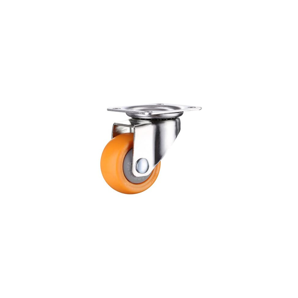 Steering Casters, 2 Pieces, 1/1.25/1.5/2 Inches, Faux Furniture Casters, Orange, Swivel Caster, Trolley, Rubber Casters 9365049532822