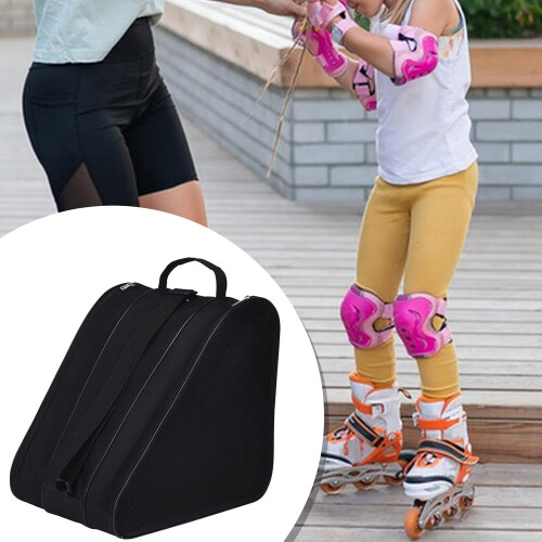 Ice Skate Bag with Carrying Strap  Handle, MultiCompartment Black 1